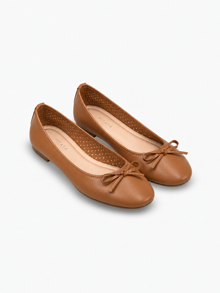 Dora Bow Ballerina - Camel