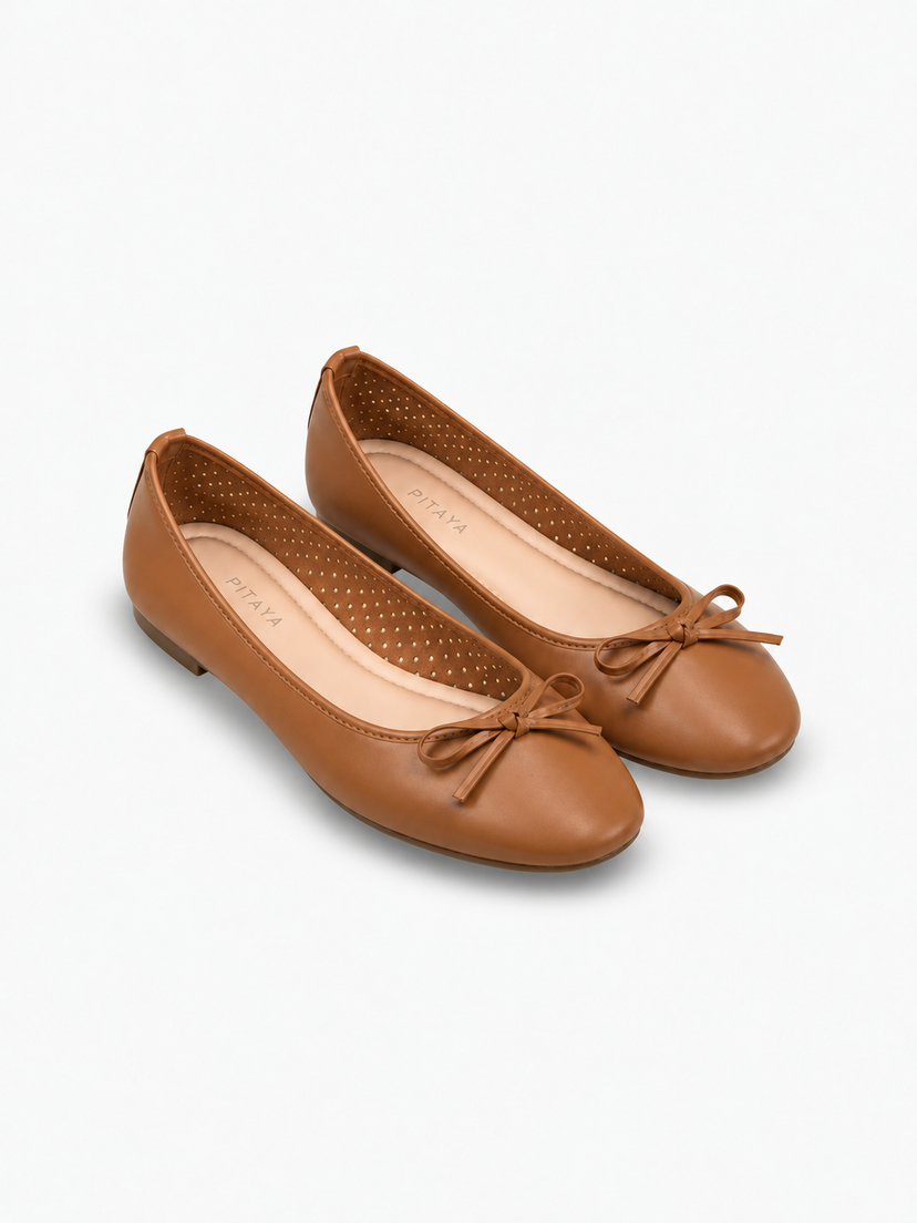 Dora Bow Ballerina - Camel