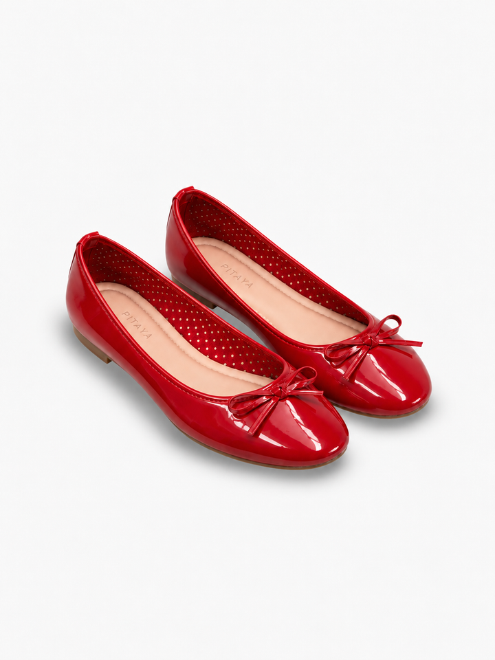 Dora Bow Ballerina - Shiny Red