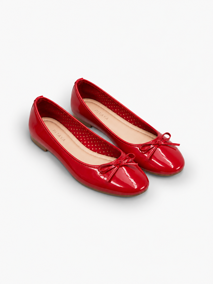 Dora Bow Ballerina - Shiny Red