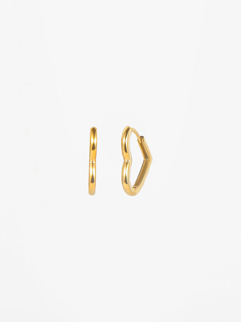 Julie Heart Earrings - Gold Plated