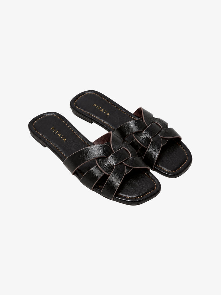 Elly Strap Flats - Dark Brown