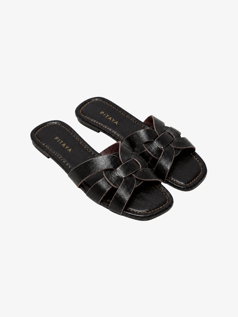 Elly Strap Flats - Dark Brown