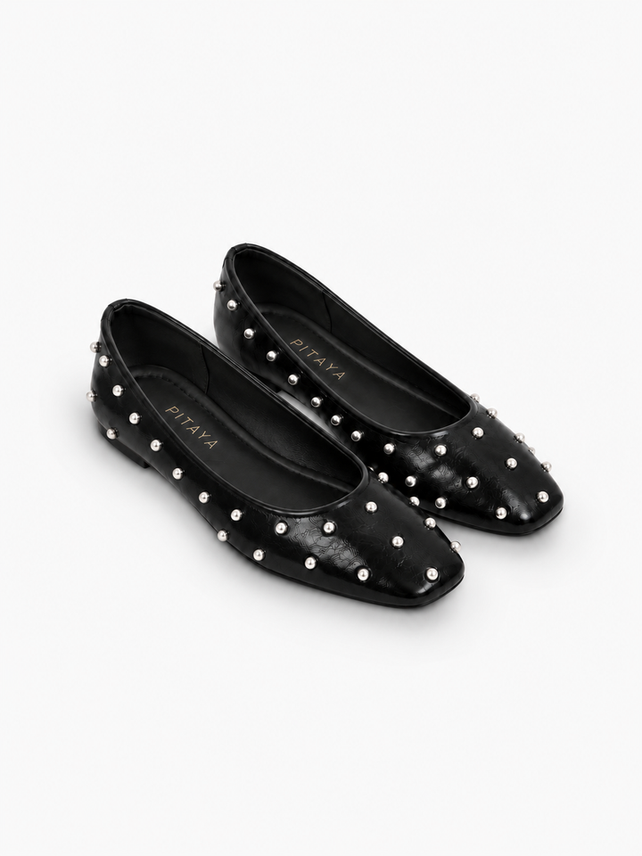 Emma Stud Ballerina - Black