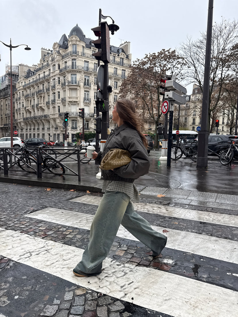 Aya Large Clutch - Dark Olive