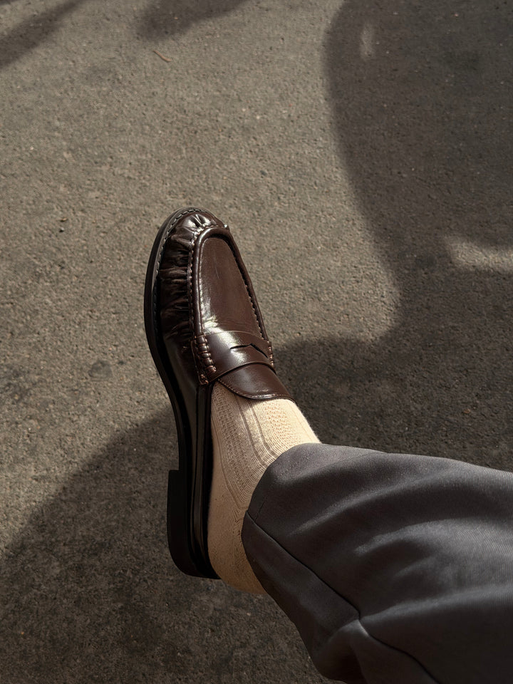 Melinda Mule Loafers - Shiny Dark Brown