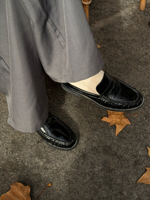 Melinda Mule Loafers - Shiny Black