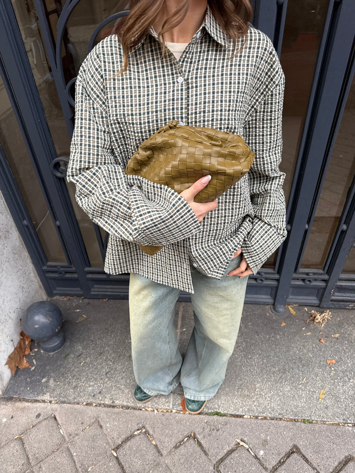 Aya Large Clutch - Dark Olive