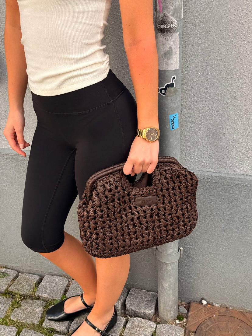 Elvira Braided Handbag - Dark Brown