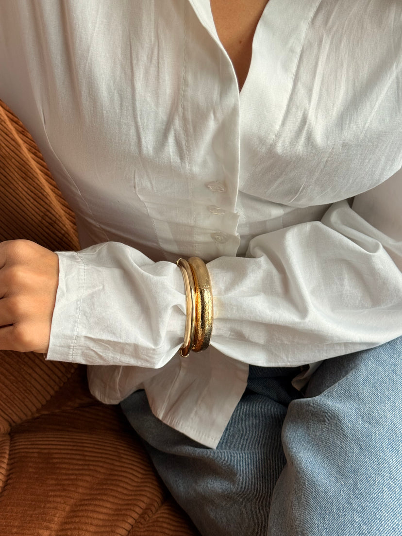 Amilia Thin Bangle Bracelet - Gold Plated