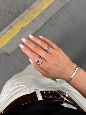 Oline Double Open Ring - Stainless Steel