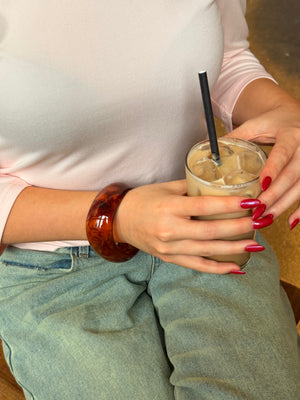 Lilian Chunky Bangle - Amber Brown