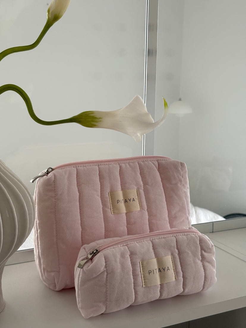 Medium Triangle Makeup Bag - Light Pink