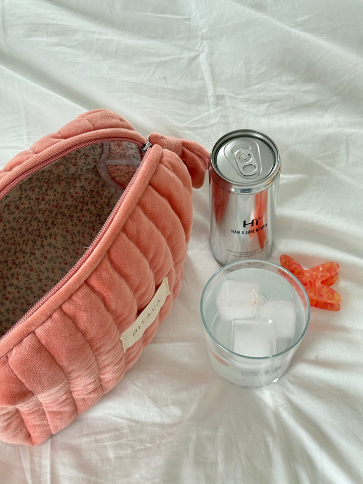Velvet Makeup Bag Medium - Dusty Coral