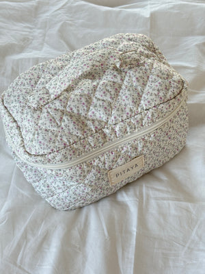 Large Makeup Bag - Purple Flower