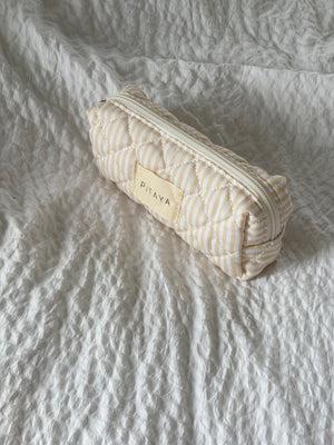 Small Makeup Bag - Yellow Stripe
