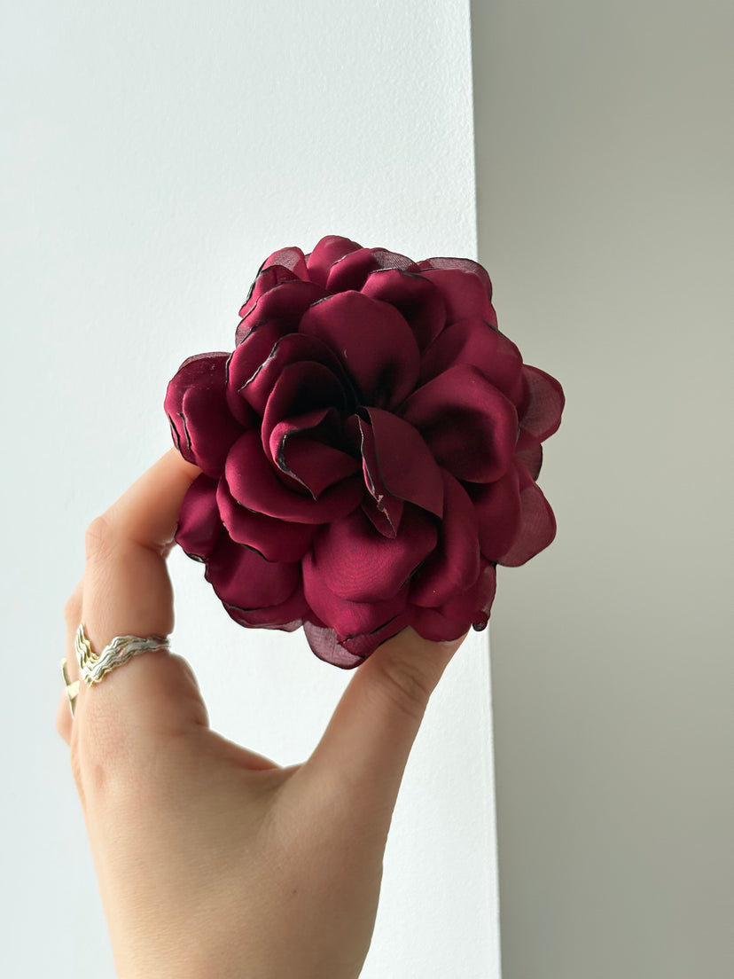 Flower Hairclip - Burgundy