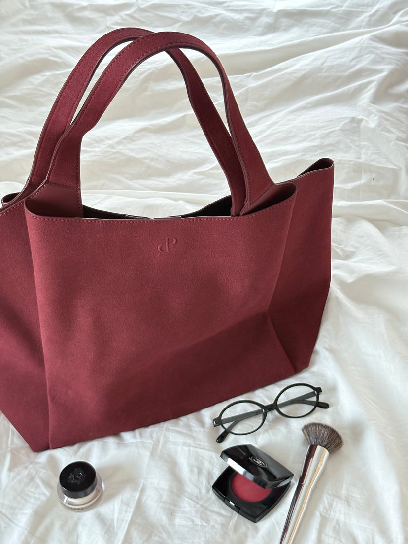 Sophia Bag Medium - Faux Suede Burgundy
