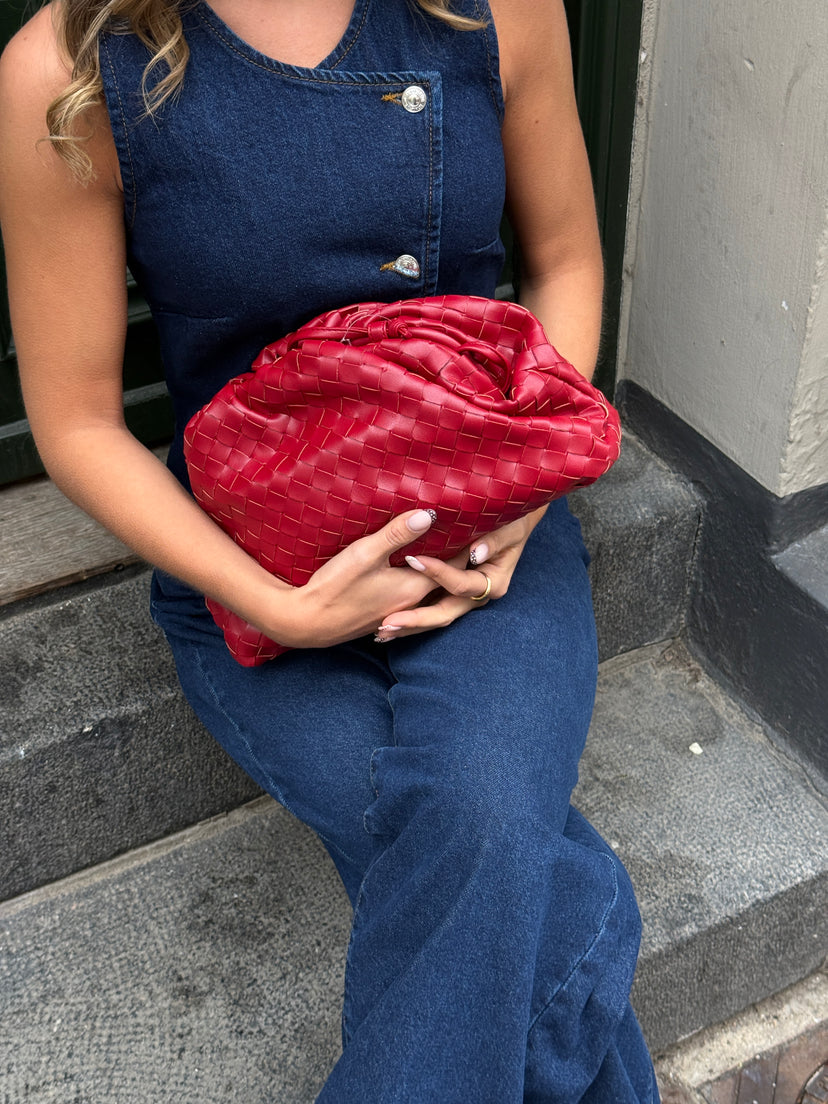 Aya Large Clutch - Deep Red