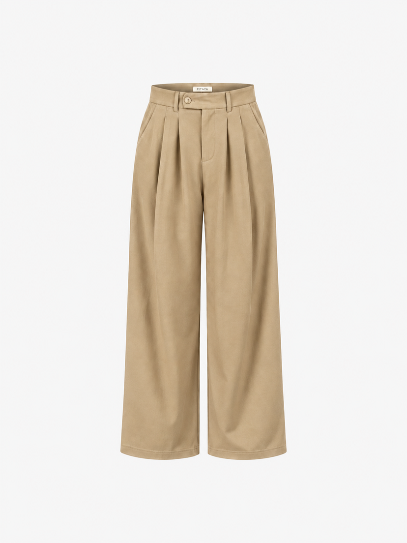 Nora Cotton Twill Pants - Dark Beige