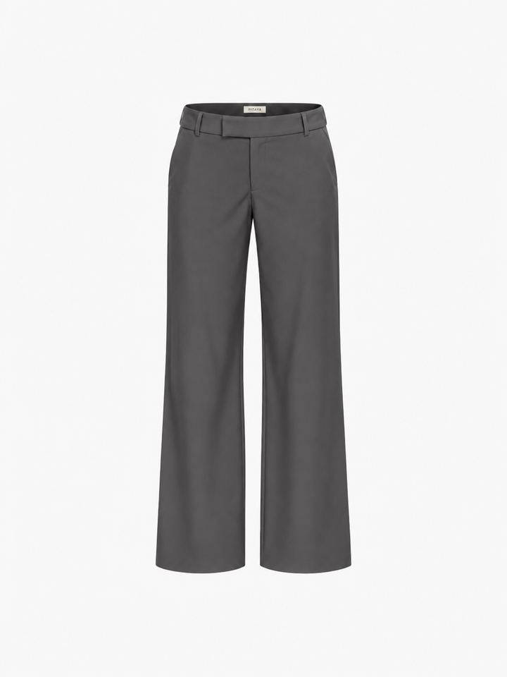 Nora Low Waist Pants - Dark Grey