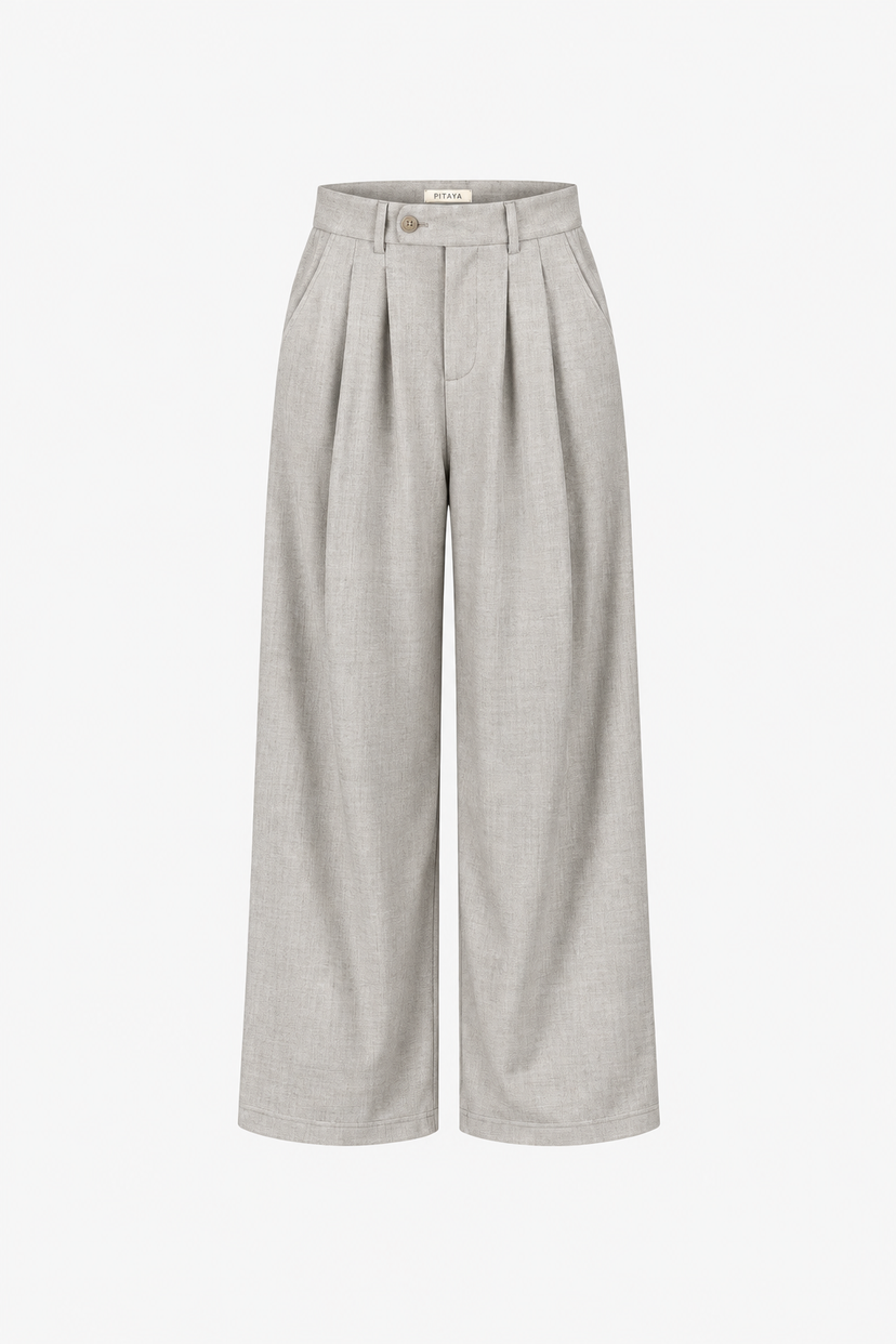 Nora Pants - Light Grey Melange