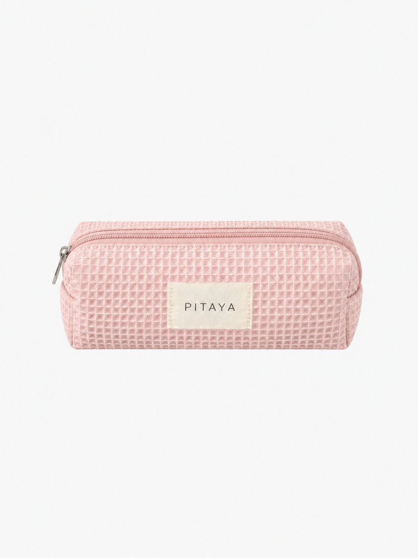 Small Waffle Makeup Bag - Light Pink