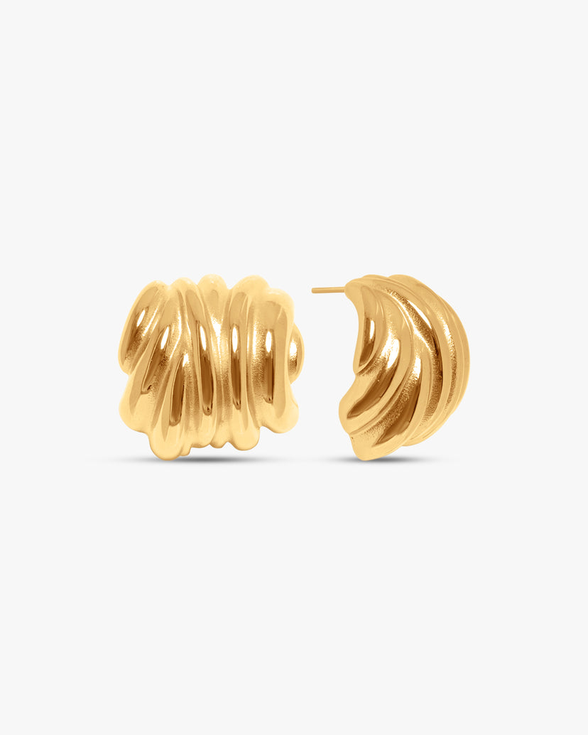 Tracy Big Square Earrings - Gold