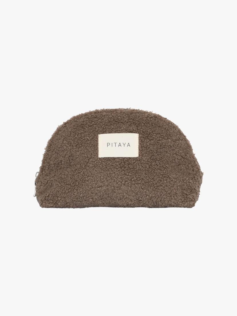 Teddy Makeup Bag Medium - Dark Brown
