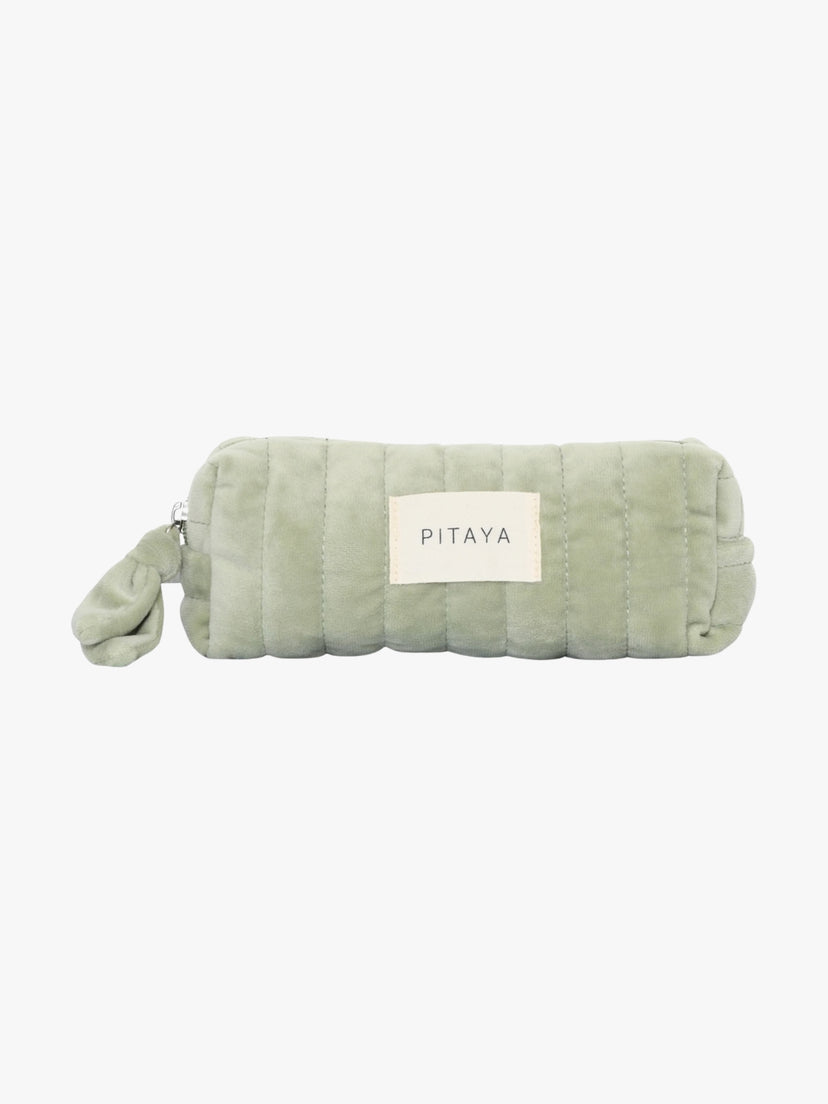 Velvet Makeup Bag Small - Pistachio