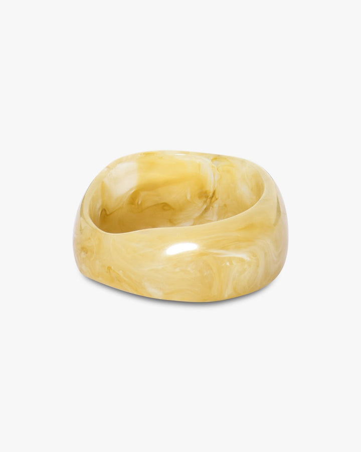 Alesia XL Horn Bangle Bracelet - Light Yellow